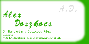 alex doszkocs business card
